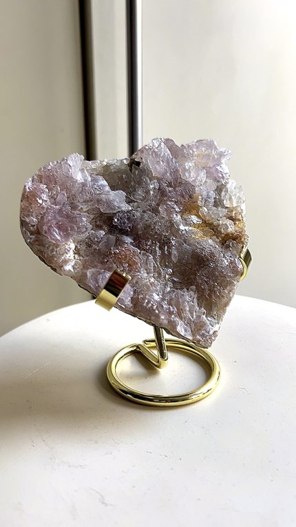 Flower amethyst heart met standaard