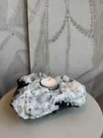 Theelichthouder Calciet met kwarts