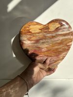 Versteend hout hart XL bruin/rood - Afbeelding 2