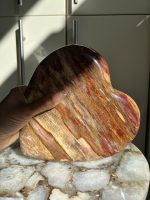 Versteend hout hart XL bruin/rood - Afbeelding 4